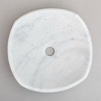 Умывальник накладной Lautus Vincent 400x400x120 white marble