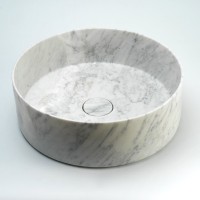 Умывальник накладной Lautus Slim Round 400x400x130 white marble с Клик-клаком А70 603891